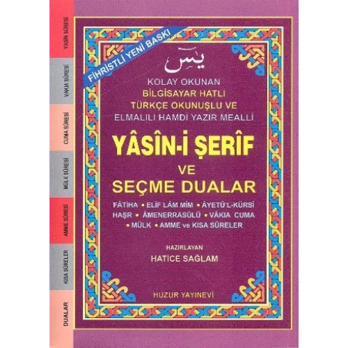 Küçük Boy Fihristli Bilgisayar Hattı Kolay Okunan Yasin-i şerif Ve Seçme Dualar (kod: 033)