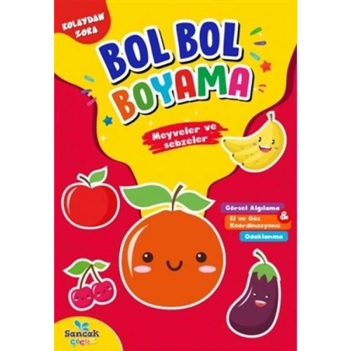 Meyveler ve Sebzeler - Kolaydan Zora Bol Bol Boyama