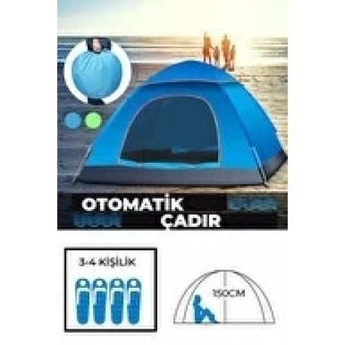 Otomatik Havada Açılan Su Geçirmez Çadır 4 Kişilik