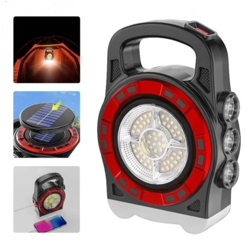 P-6678c Dış Mekan Solar Şarj Işığı Çok Fonksiyonlu Projektör Hazine Güçlü Işık El Feneri