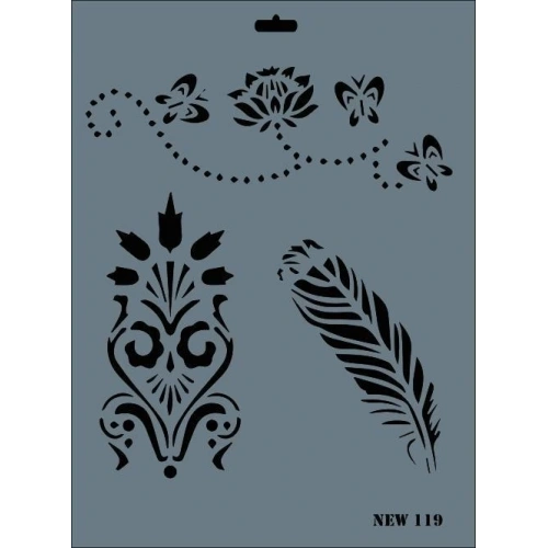 Rich New Seri N-119 Stencil 35x25 cm