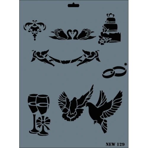 Rich New Seri N-129 Stencil 35x25 cm