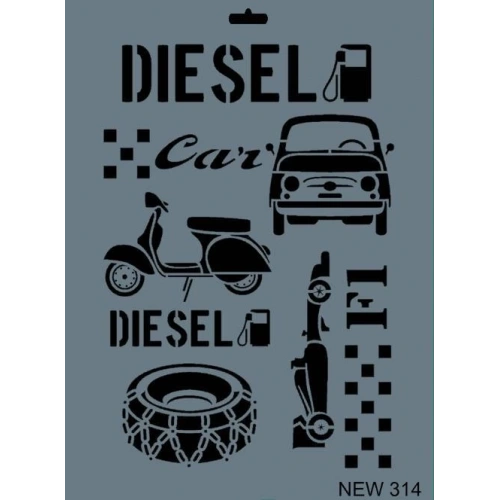 Rich New Seri N-314 Stencil 35x25 cm