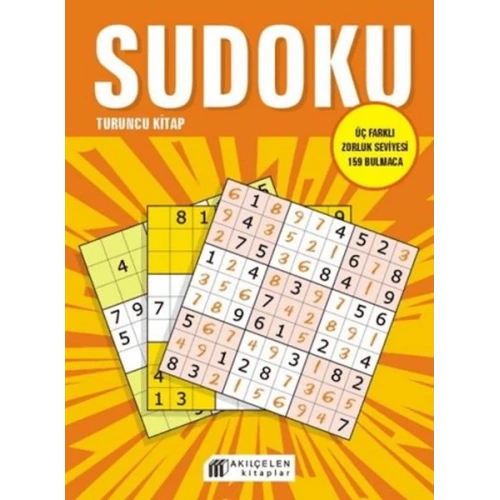Sudoku Turuncu Kitap - Üç Farklı Zorluk Seviyesi 159 Bulmaca