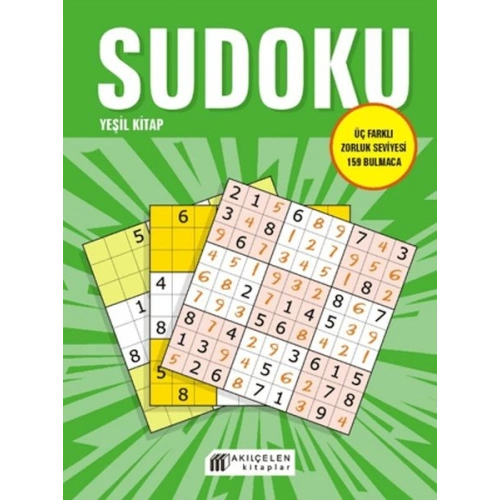 Sudoku Yeşil Kitap - Üç Farklı Zorluk Seviyesi 159 Bulmaca
