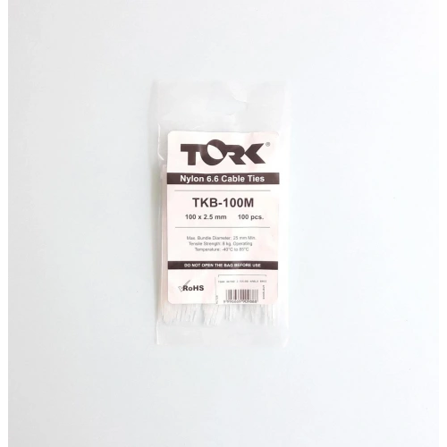 Tork Beyaz Kablo Bağı 2,5X100