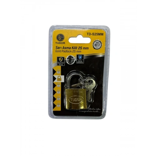 Tudor 25 mm Kısa Sarı Asma Kilit