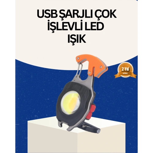 USB Şarjlı Mini LED Anahtarlık Fener