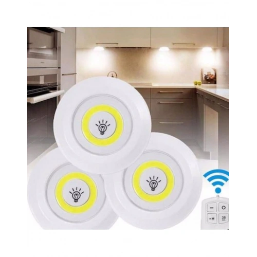 Uzaktan Kumandalı 3 Lü Spot Led Lamba Kablosuz Pilli Işıldak