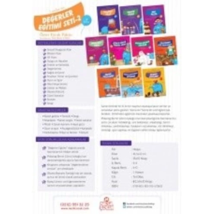 1. Sınıflar İçin Değerler Eğitimi Seti 2 (10 Kitap)