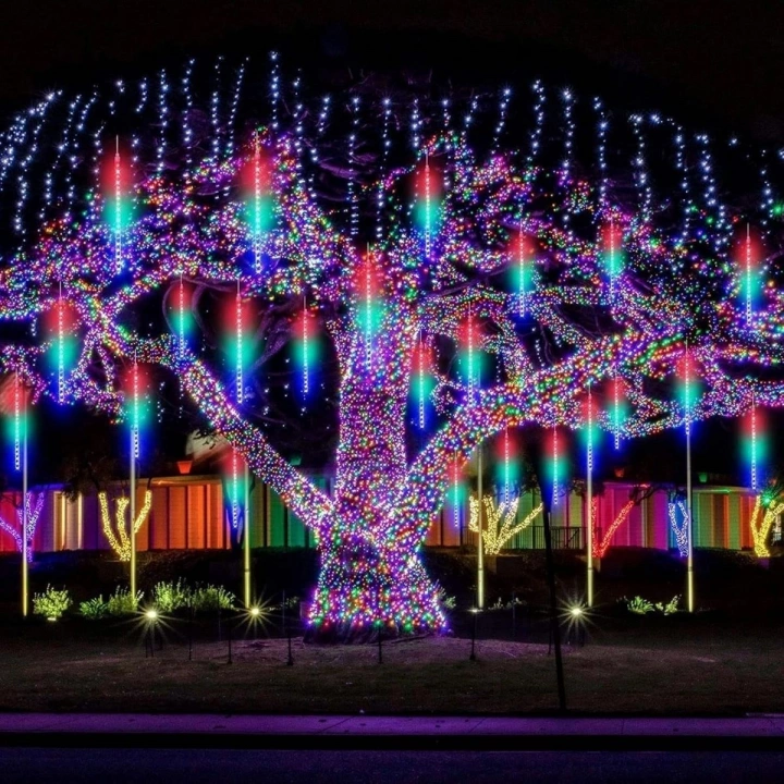 10lu 45 CM Uzunluğunda Plastik Meteor 2m Kablo LED USB RGB Ağaç Işığı – Renk Değiştiren Asmalı Dekoratif Bahçe ve Dış Mekan Aydınlatması