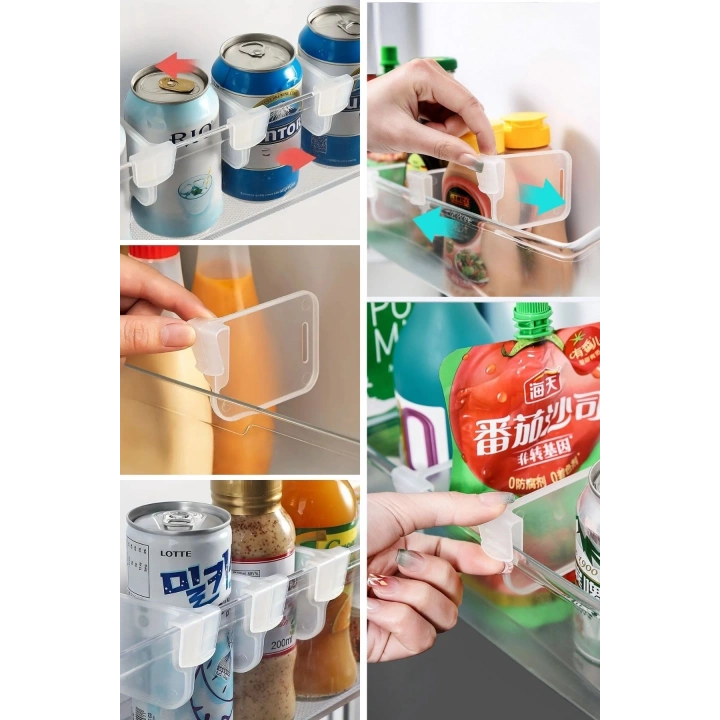10luŞeffaf Buzdolabı Yan Kapı Düzenleyici Buzdolabı Dolap İçi Bölümleyici Aparatlar