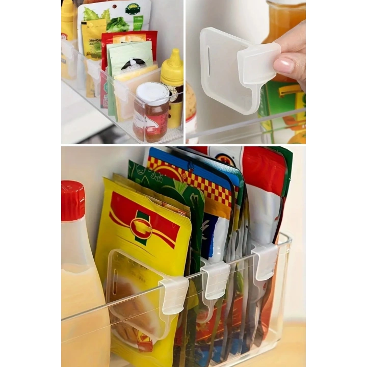 10luŞeffaf Buzdolabı Yan Kapı Düzenleyici Buzdolabı Dolap İçi Bölümleyici Aparatlar