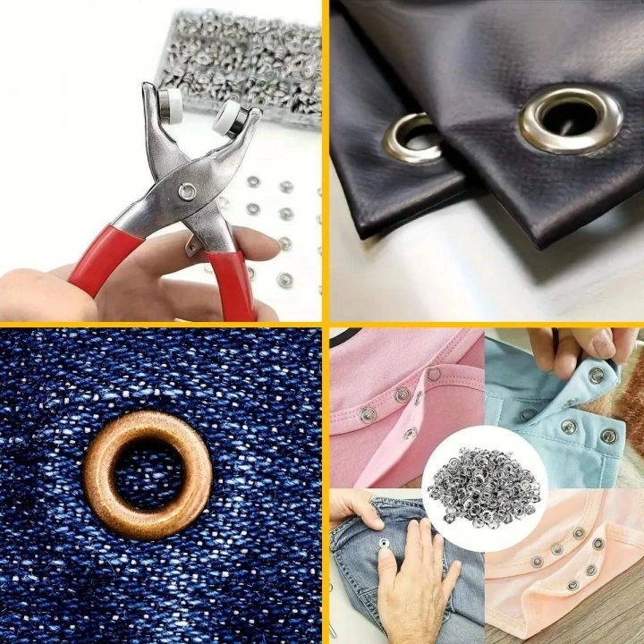 100 adet Paslanmaz Çelik Çıtçıt ve Pense Seti Metal Çıt Çıt Makinesi