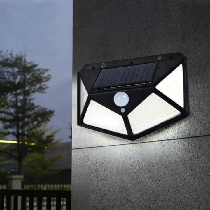 100 Ledli 3 Farklı Aydınlatma Ayarlı Solar Güneş Enerjili Hareket Sensörlü Bahçe Duvar ası