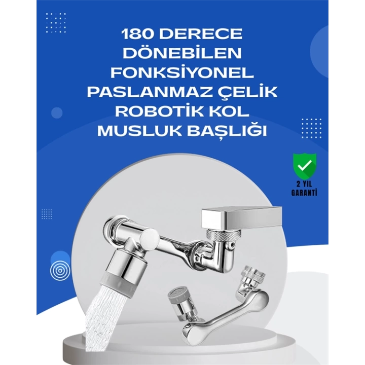 1080° Dönebilen Musluk Aparatı – Çift Su Akışı, Robotik Kol Tasarımı ve Su Tasarrufu Özellikli