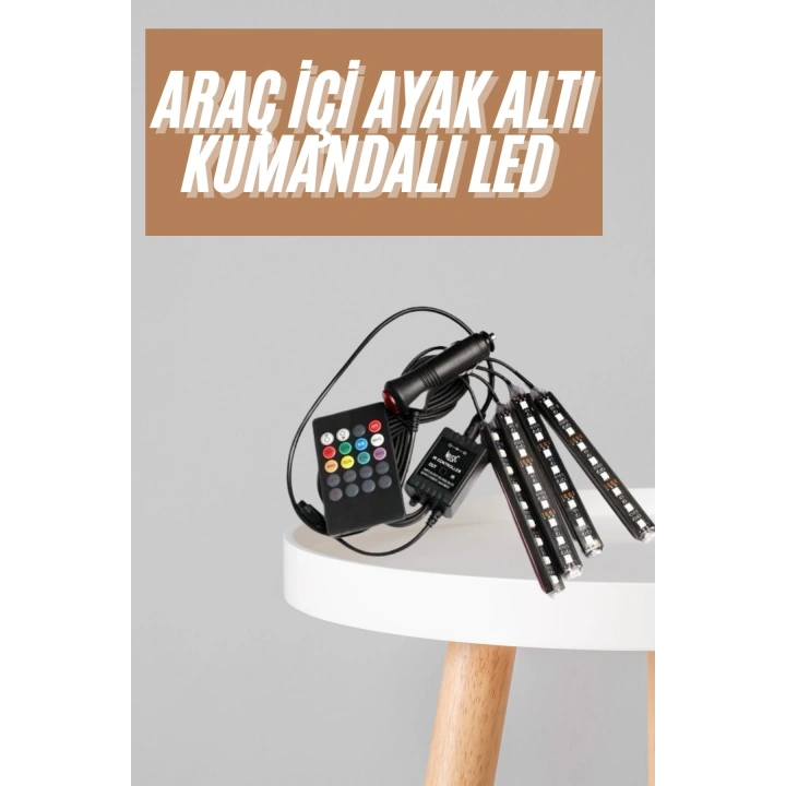12Lİ Şerit Led Işık RGB Sese ve Müziğe Duyarlı Araç İçi Ayak Altı