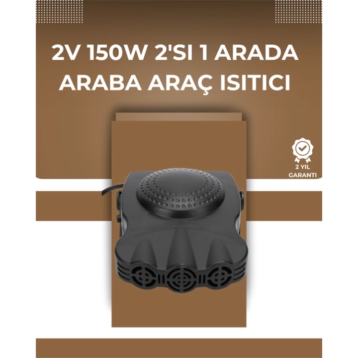 12V Araç Fanı & Isıtıcı | Ön Cam Buzu Çözücü, 360° Ayarlanabilir Başlık, Anında Sıcaklık