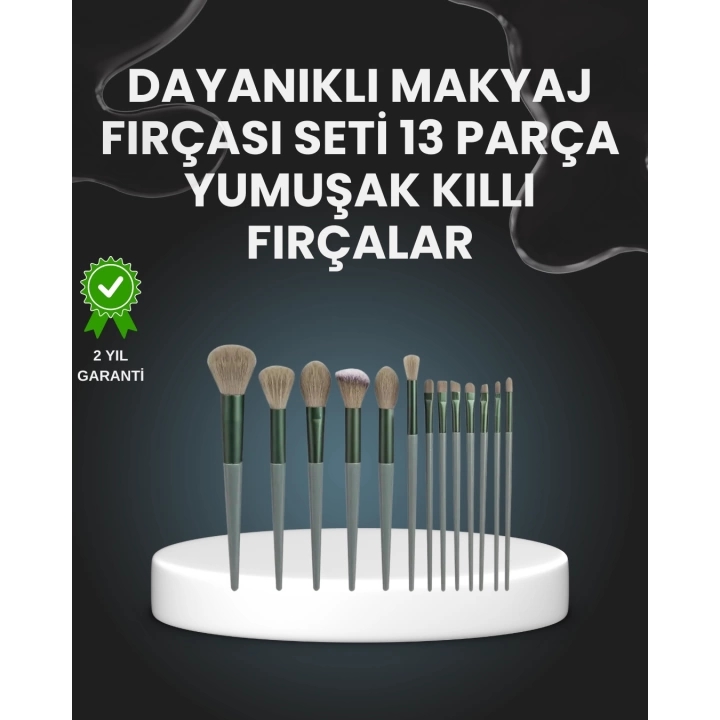 13lü Fiber Kıllı Yumuşak Makyaj Fırçası Seti Taşınabilir ve Ergonomik Tasarım