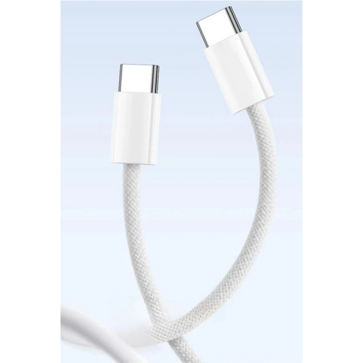 15/15 Pro Type-C to Type-C Hasır Örgü Hızlı Şarj Kablosu (1m)