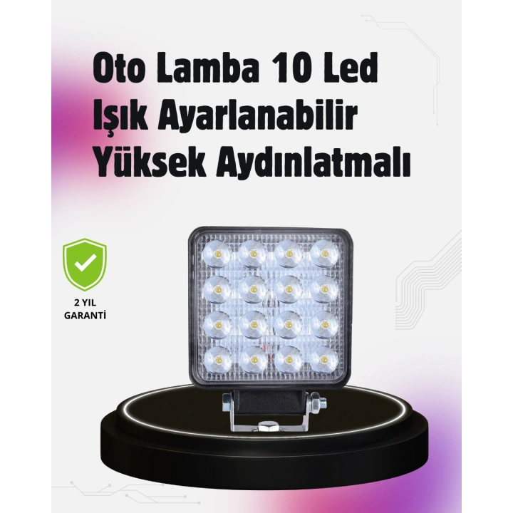 16 LED Beyaz Işık Far | Uzun Ömürlü, Enerji Verimli, Geniş Aydınlatma Açısı