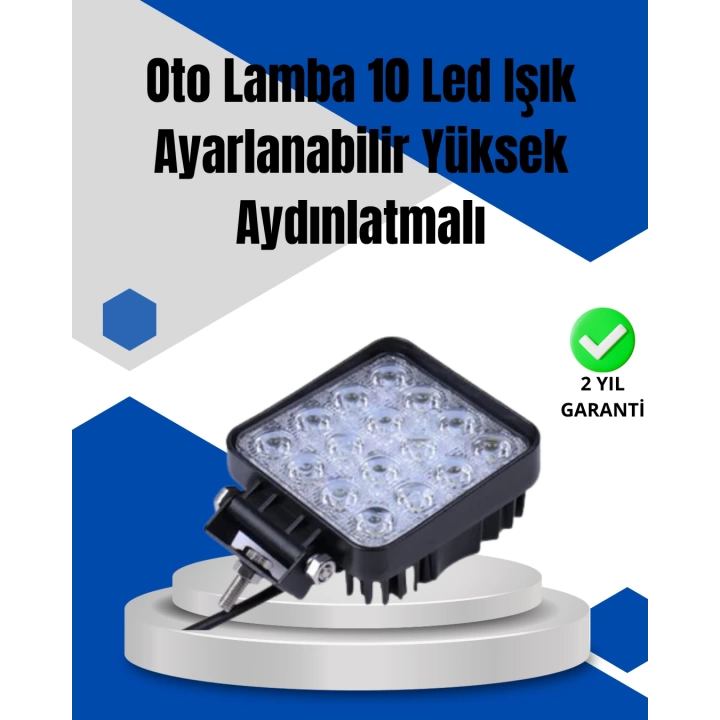 16 LED Geniş Açılı Araç Aydınlatma Farı | Yüksek Parlaklık, Dayanıklı Gövde