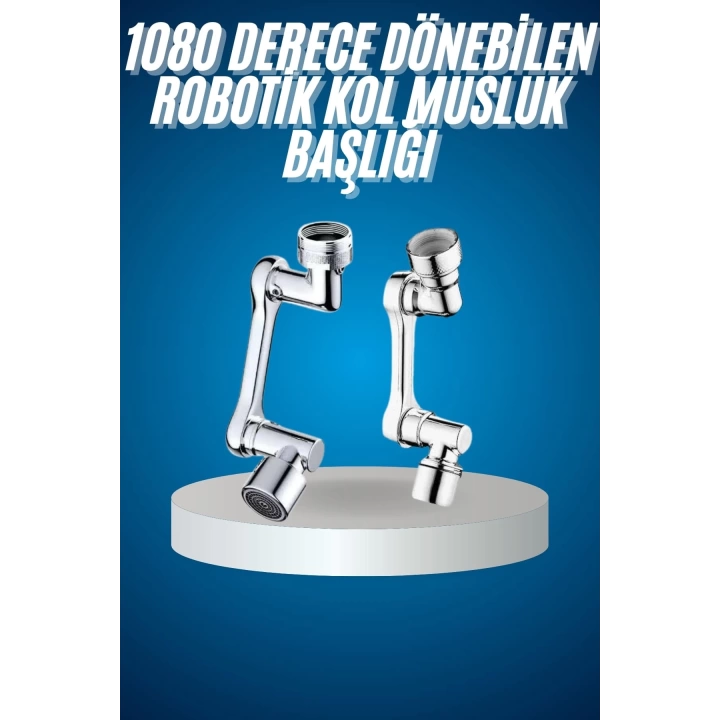 180 Derece Dönebilen Fonksiyonel Paslanmaz Çelik Robotik Kol Musluk Başlığı