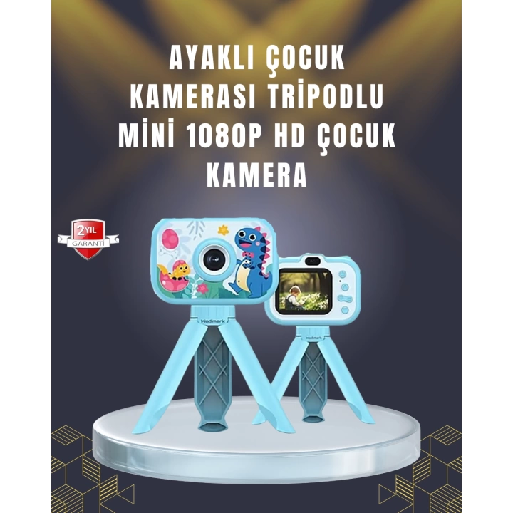 2 inç Ekranlı Çocuk Kamerası – Çizgi Film Efektli ve Müzik Çalar Özellikli