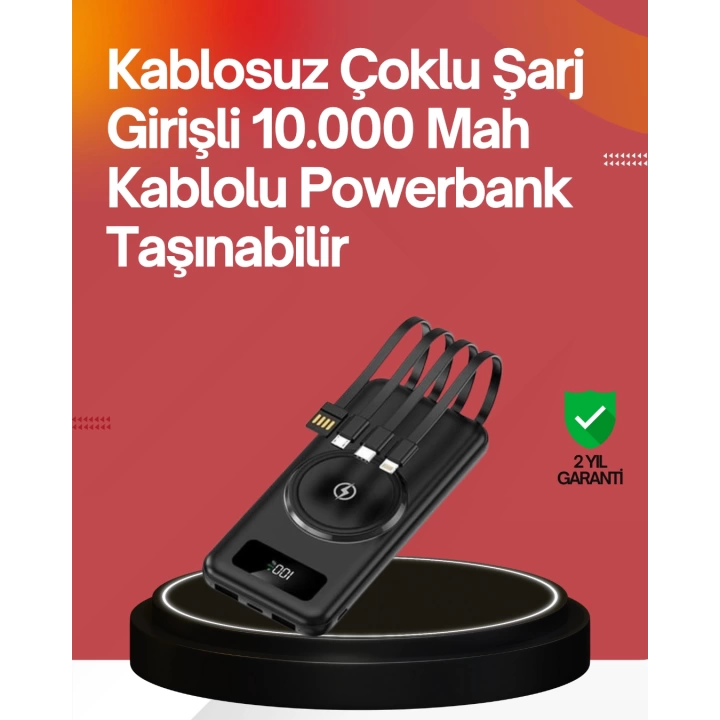 22.5W Hızlı + 15W Kablosuz Şarj – Akıllı Powerbank ile Her An Enerji