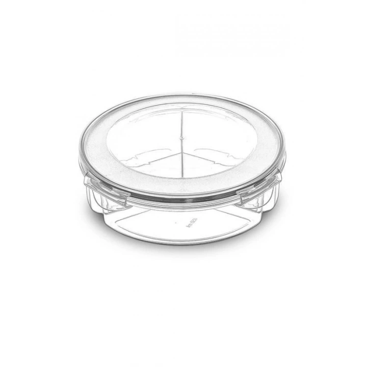 3 Bölmeli Sızdırmaz Contalı Kilitli Kapaklı 1,35 Litre yuvarlak Erzak Saklama Kabı LC-500