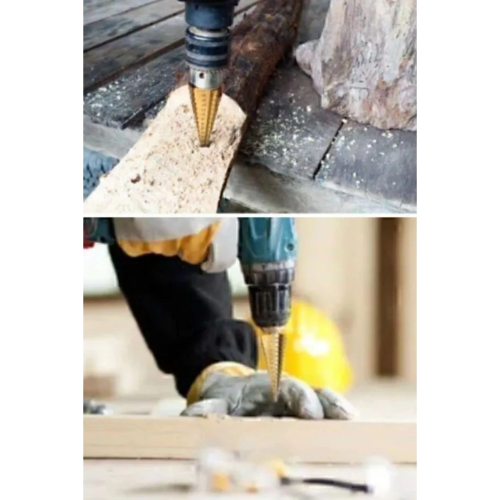 3 Parça Kademeli Matkap Ucu Paslanmaz Uç Alüminyum Sac Demir Delme Seti