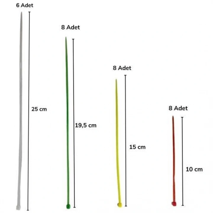 30 Parça Plastik Kablo Kelepçe Seti Kablo Düzenleyici Bağlama Bantları