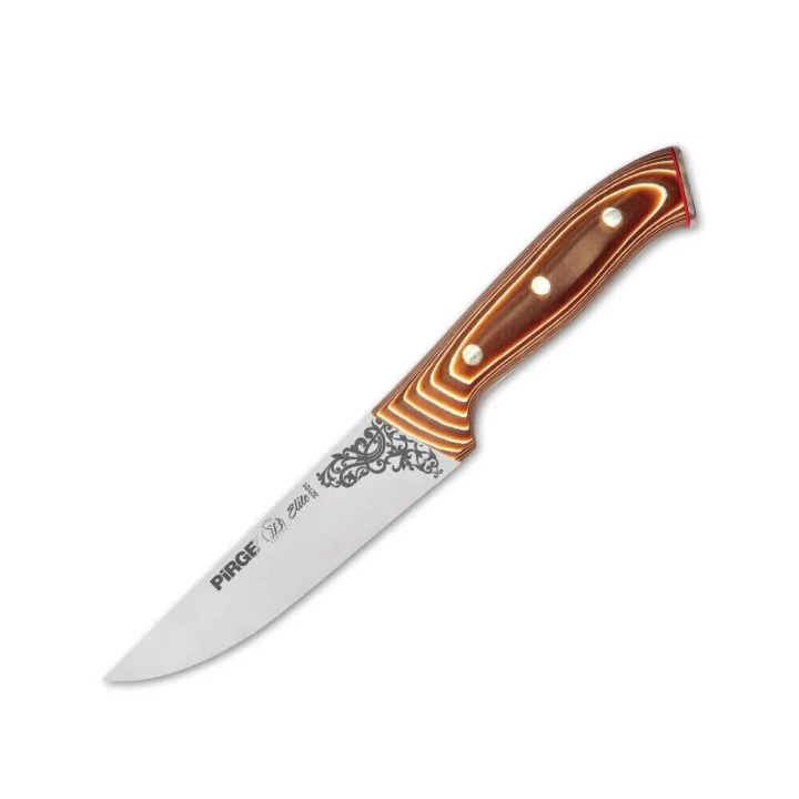 32101 Elite Kurban, Kasap Bıçağı 14,5 Cm - Kahverengi Perçinli Kompozit Sap