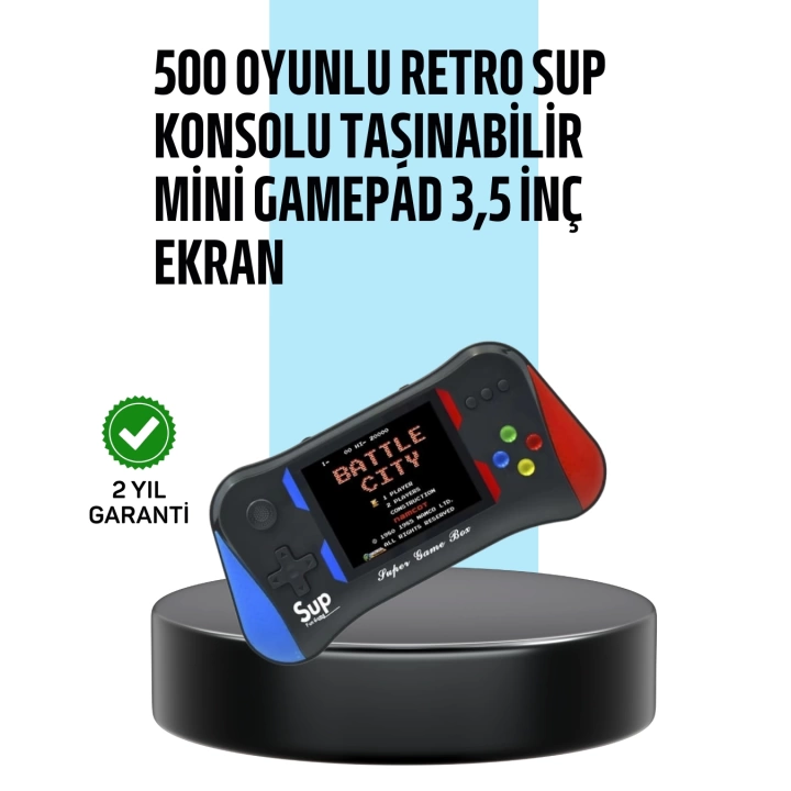3,5 İnç Ekranlı Taşınabilir El Konsolu – 500 Klasik Oyunla Eğlence Yanınızda