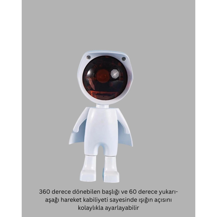 360° Ayarlanabilir Başlıklı Astronot Gece Lambası