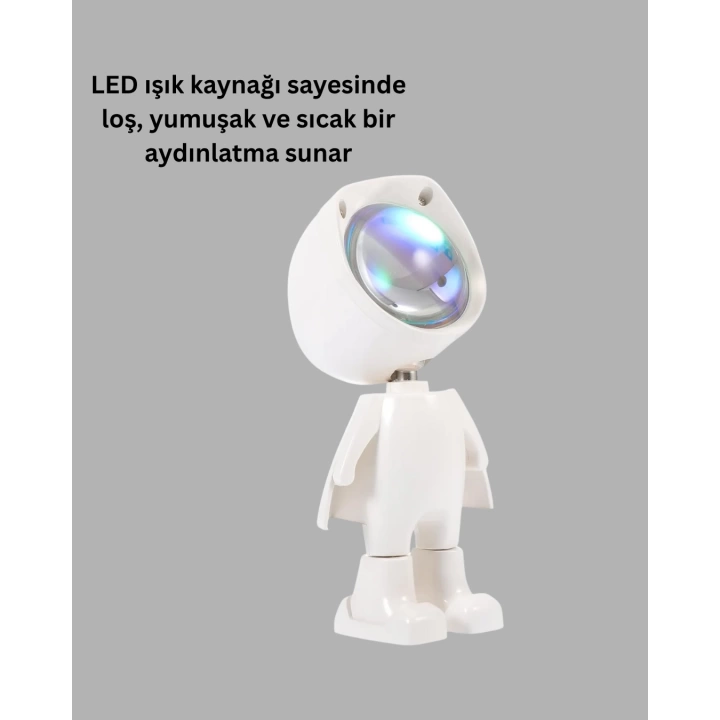 360° Ayarlanabilir Başlıklı Astronot Gece Lambası