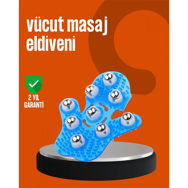 360° Dönen Masaj Silindiri – 9 Metal Bilye & PVC Duş Fırçası ile Tüm Vücut Masajı