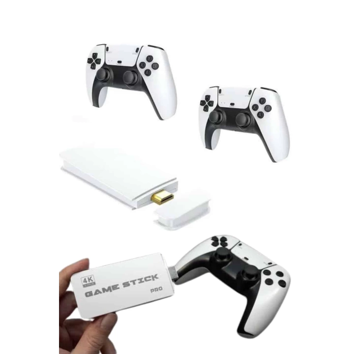 3D 4K 2000 Oyunlu Game Stick Oyun Konsolu Çift Konsol
