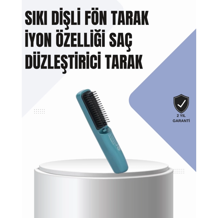 3D Dişli Saç Düzleştirici Tarak – USB Şarjlı Kompakt Tasarım