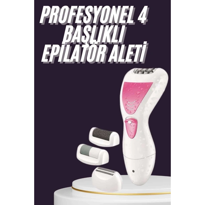 4 Başlıklı Lazer Öncesi Kısaltma Epilasyon Aleti Epilatör Çok Amaçlı
