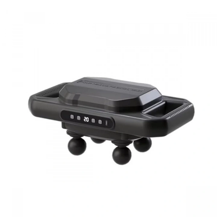 4 Başlıklı Masaj Tabancası – 12W Derin Doku & Kas Ağrısı Giderici, 20 Seviye & 6 Mod - Siyah