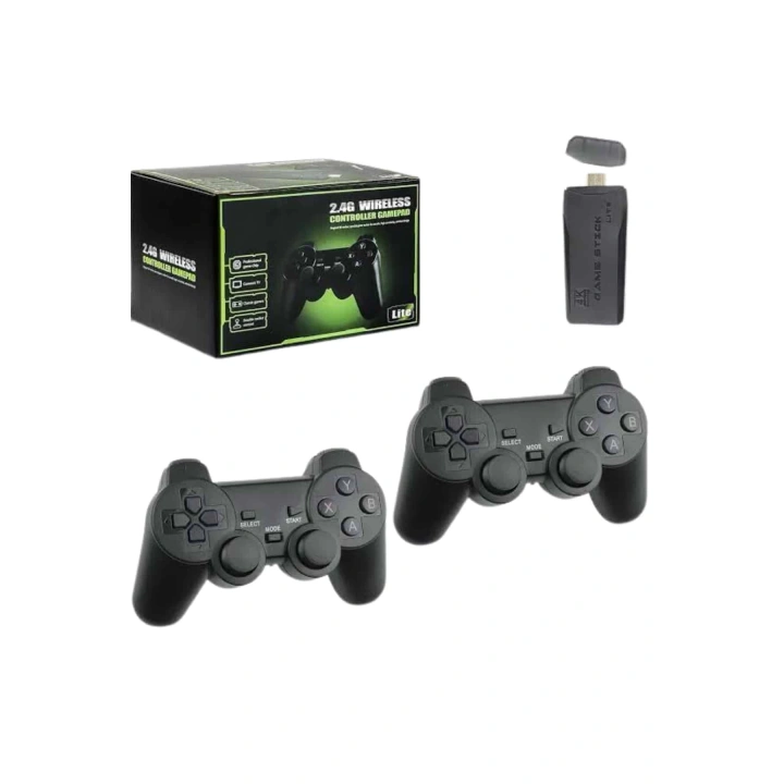 4k Game Stick Oyun Konsolu 2.4g Kablosuz Çift Kol Nostaljik Oyunlar