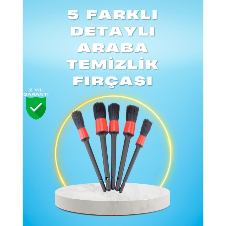 5li Araba Temizlik Fırçaları-Farklı Boyutlu Fırçalarla Derinlemesine Temizlik