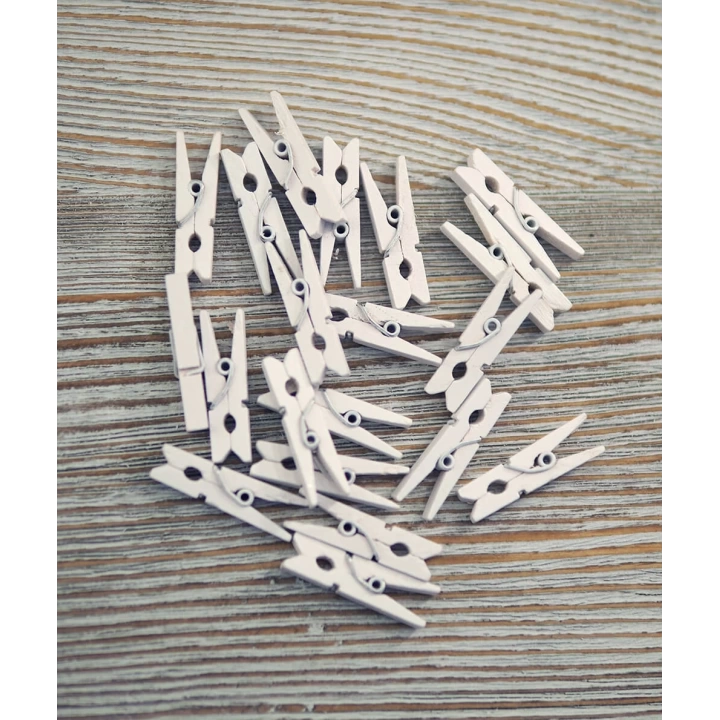 50li Beyaz Ahşap Mandal 3.5cm (10lu Paket-500 Adet)