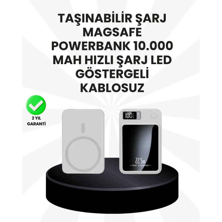 5000mAh / 10000mAh Kapasiteli Manyetik USB-C ve Kablosuz Powerbank