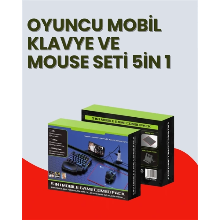 5in1 BT5.3 Mobil Oyun Kiti Klavye Mouse Dönüştürücü Seti (Kopya)