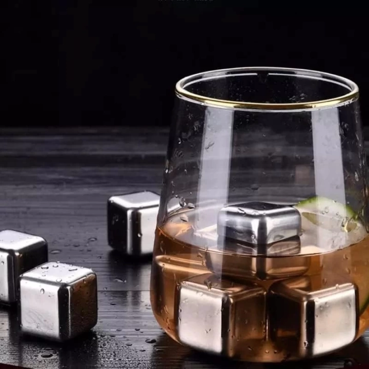 6lı Çelik Metal Kaplama Viski Taşı Soğutma Buz Küpü