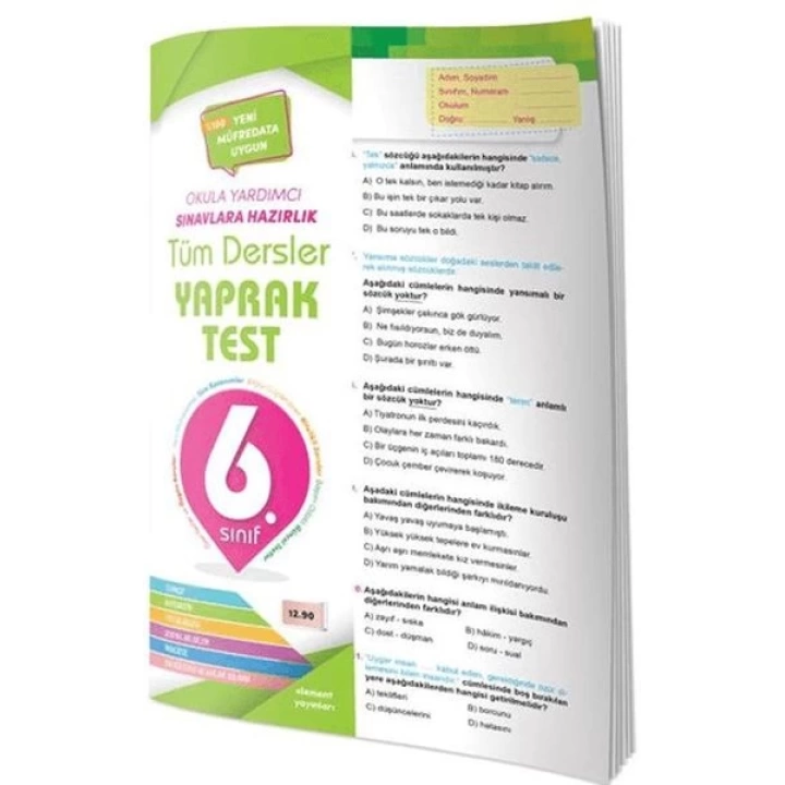 6. Sınıf Tüm Dersler Yaprak Test