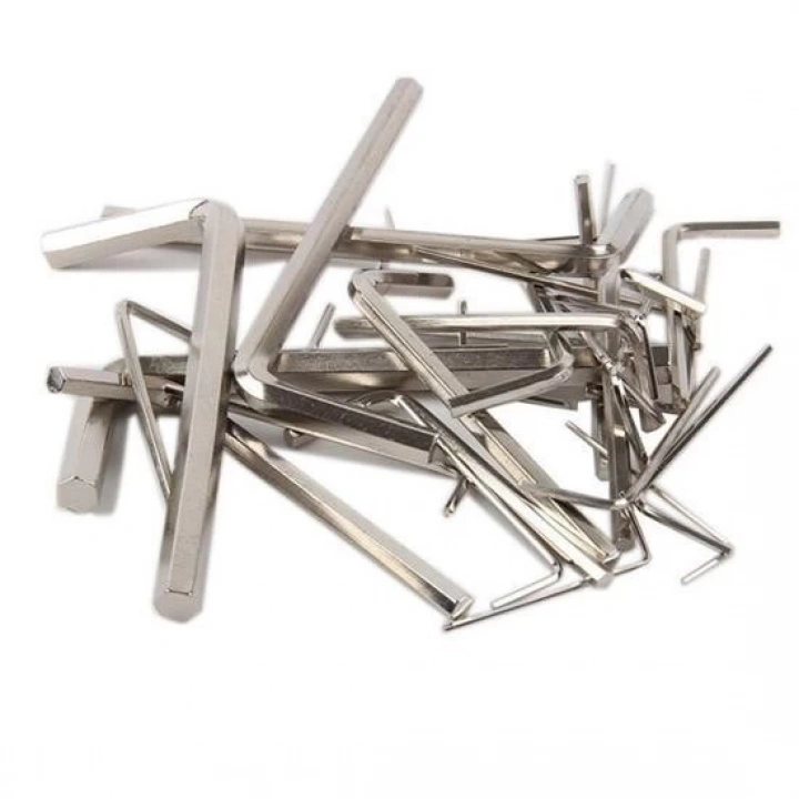 9 Parça Çelik Alyan Seti Kısa Düz Köşe Alyan Anahtar Takımı