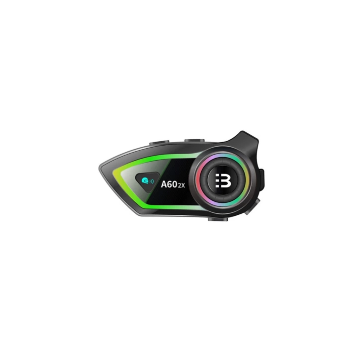 A60 2x Motosiklet Kask Kulaklığı Bluetooth Intercom Rgb Işıklı 2 Intercom Bağlantılı 300m Mesafe